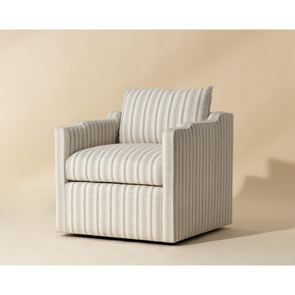 Roosevelt Swivel Lounge Chair - Gifford Script