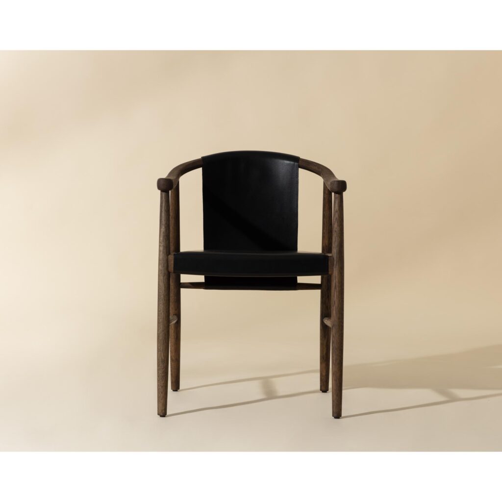Aran Dining Armchair - Onyx Leather - Image 2