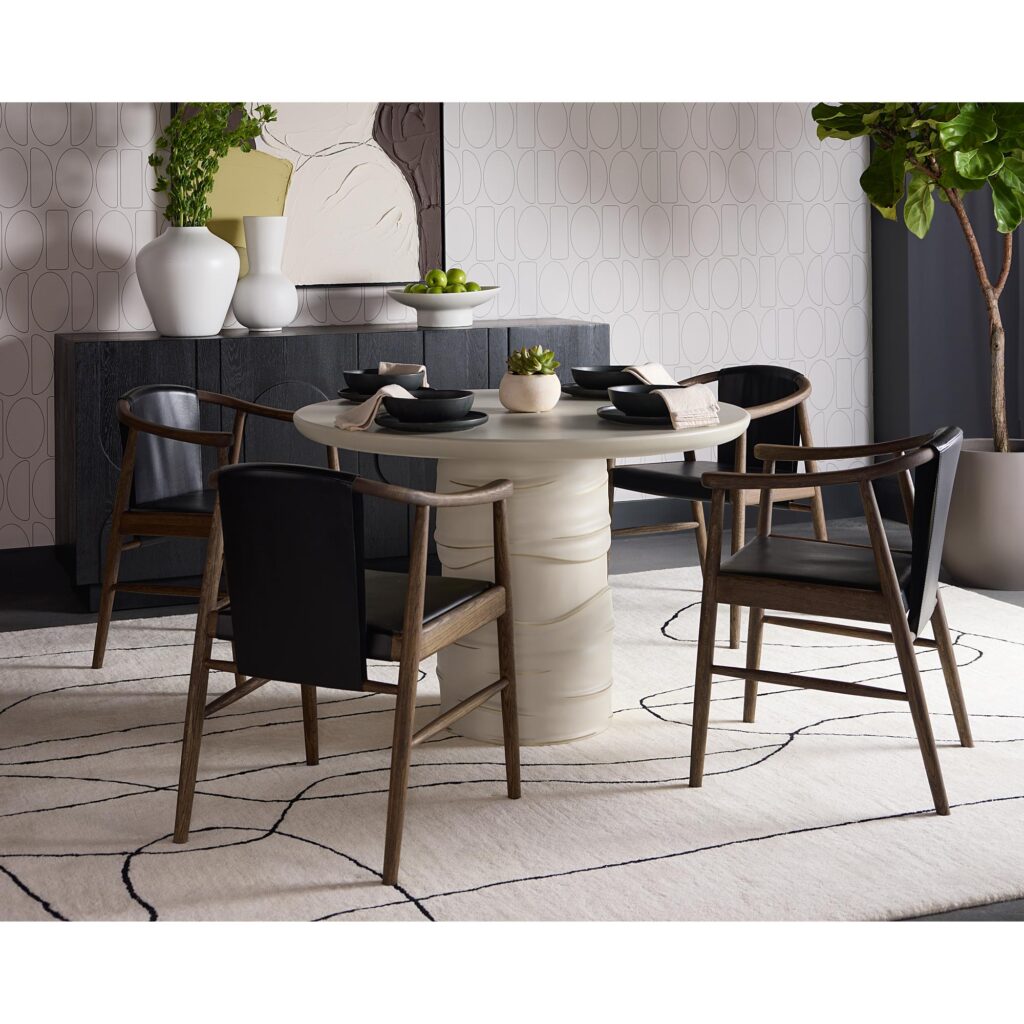 Aran Dining Armchair - Onyx Leather - Image 3