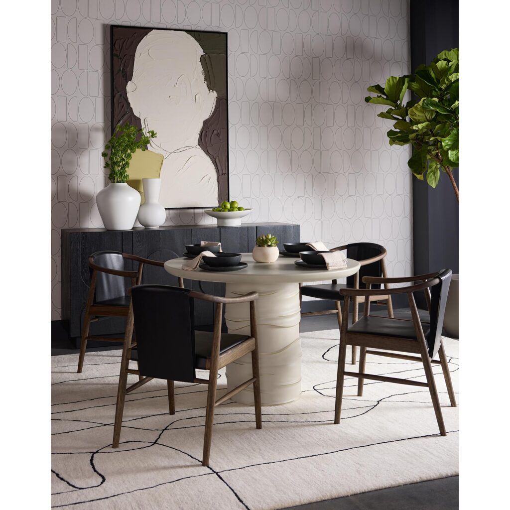 Aran Dining Armchair - Onyx Leather - Image 4