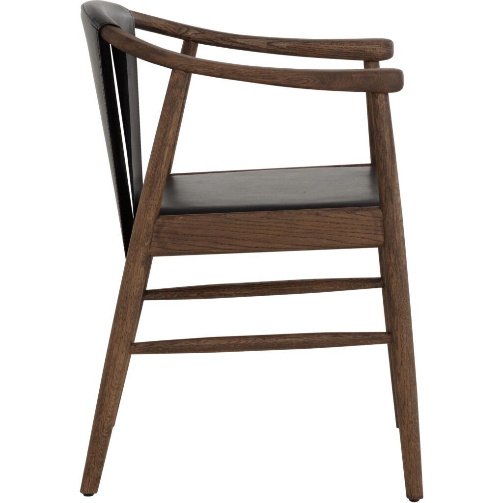 Aran Dining Armchair - Onyx Leather - Image 7