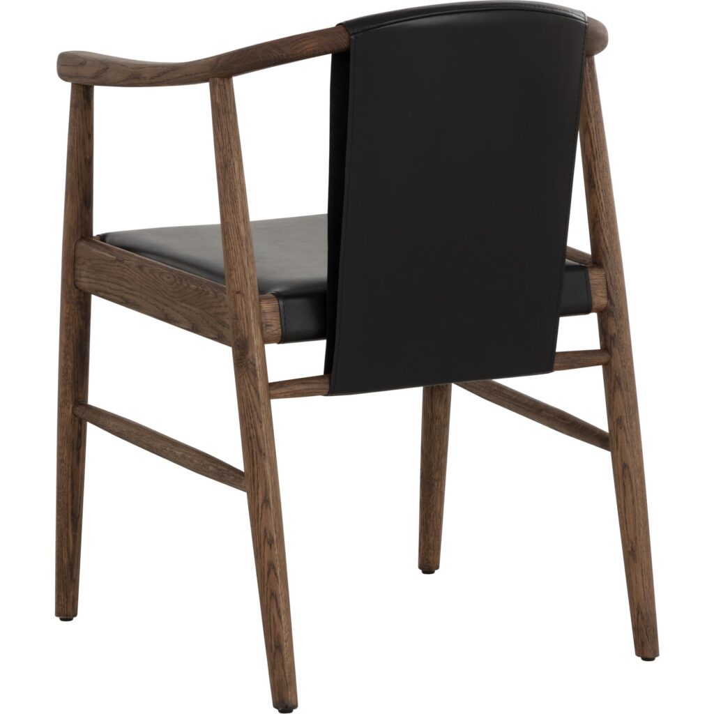 Aran Dining Armchair - Onyx Leather - Image 8