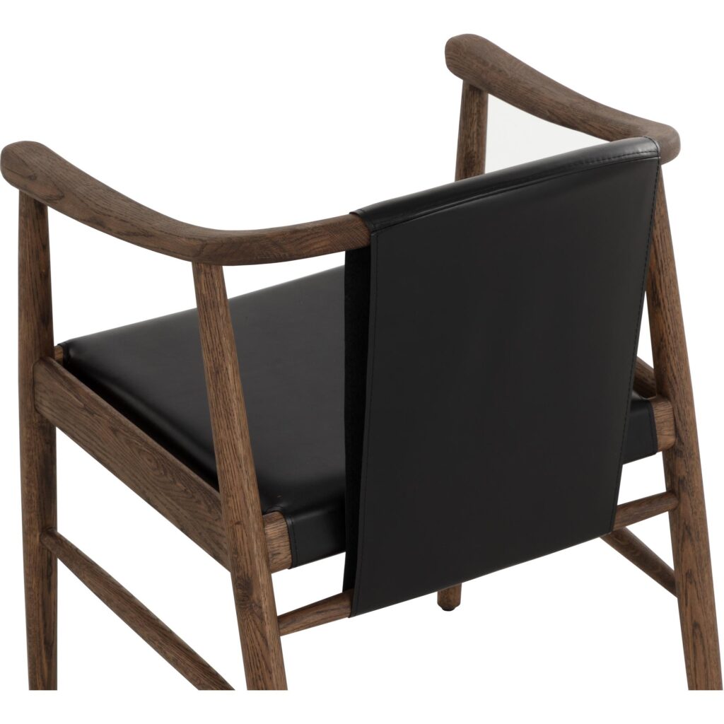 Aran Dining Armchair - Onyx Leather - Image 9