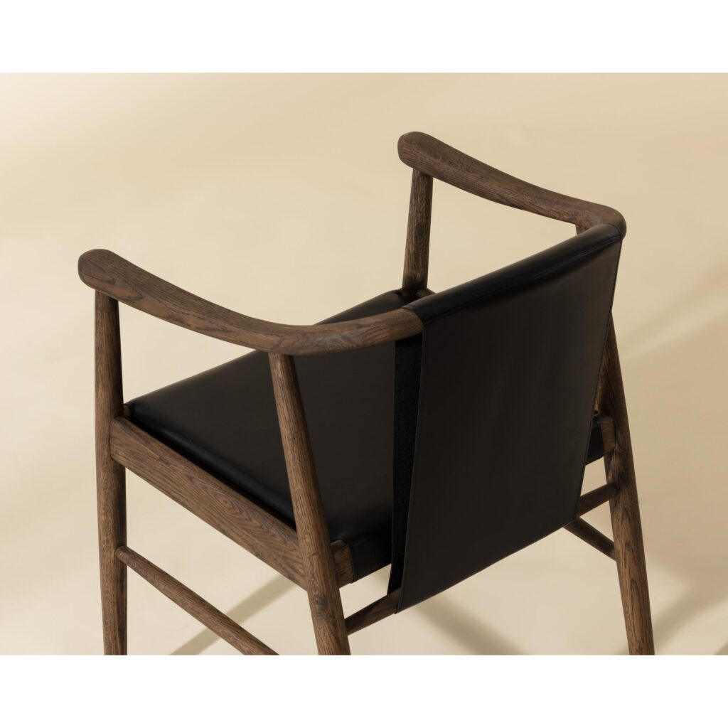 Aran Dining Armchair - Onyx Leather - Image 10