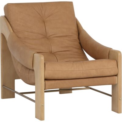 Rafferty Lounge Chair - Rustic Oak - Ludlow Sesame Leather