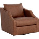 Orwell Swivel Lounge Chair - Cognac Leather 112041 112041 ORWELL SWIVEL LOUNGE CHAIR COGNAC LEATHER 20