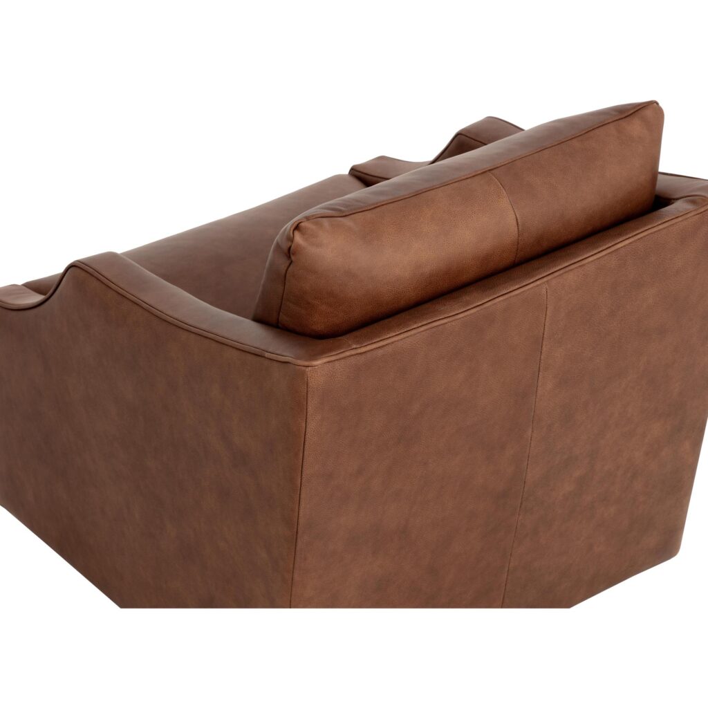 Orwell Swivel Lounge Chair - Cognac Leather - Image 11