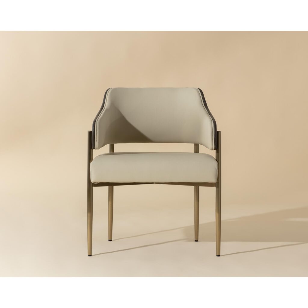 Tova Dining Armchair - Dillon Cream / Bravo Ash - Image 2