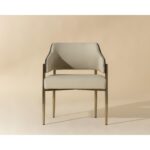 Tova Dining Armchair - Dillon Cream / Bravo Ash 112048 112048 TOVA DINING ARMCHAIR DILLON CREAM BRAVO ASH 1