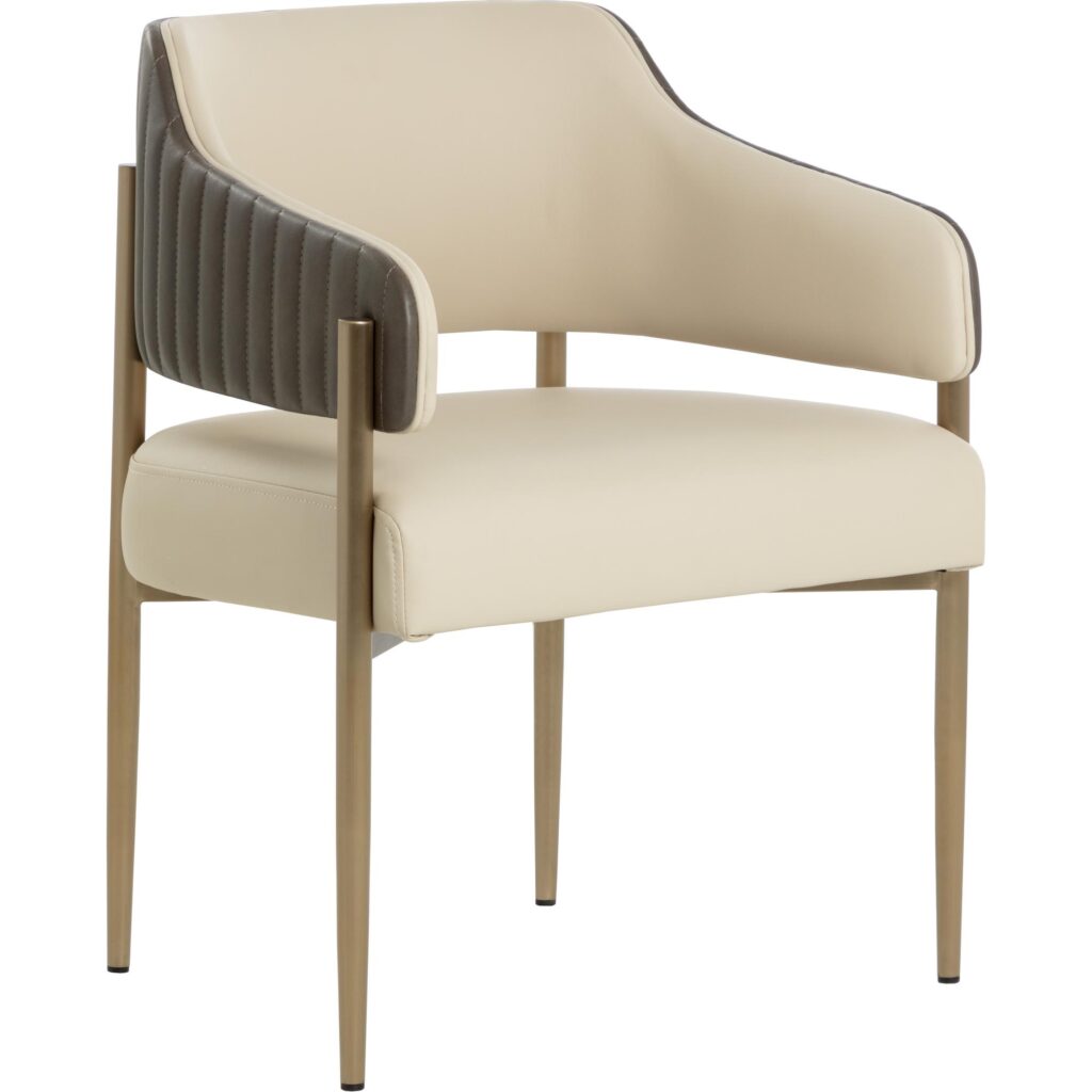 Tova Dining Armchair - Dillon Cream / Bravo Ash - Image 6