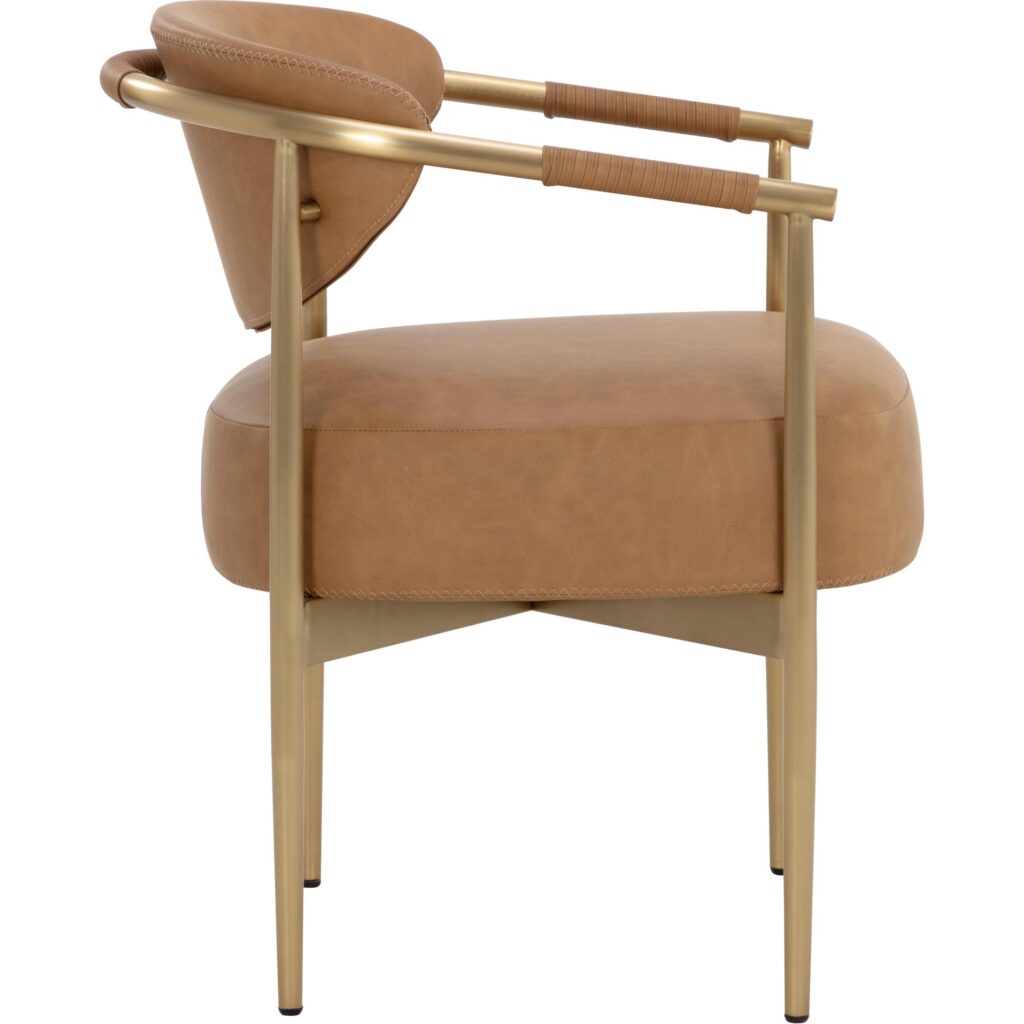 Heloise Dining Armchair - Milliken Cognac - Image 3