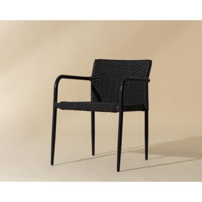 Casella Stackable Dining Armchair - Black - Dark Grey