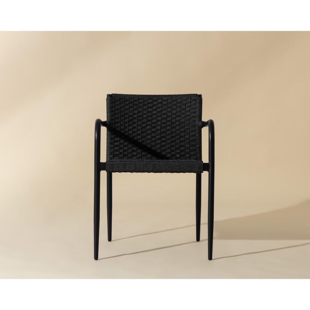 Casella Stackable Dining Armchair - Black - Dark Grey - Image 2