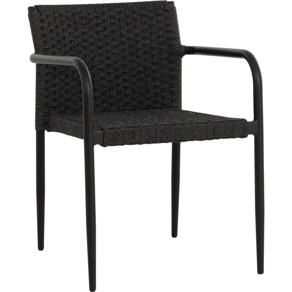 Casella Stackable Dining Armchair - Black - Dark Grey - Image 5