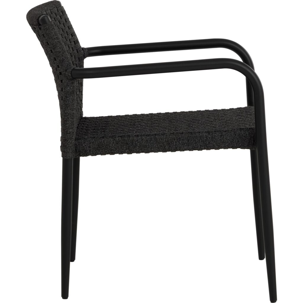Casella Stackable Dining Armchair - Black - Dark Grey - Image 7