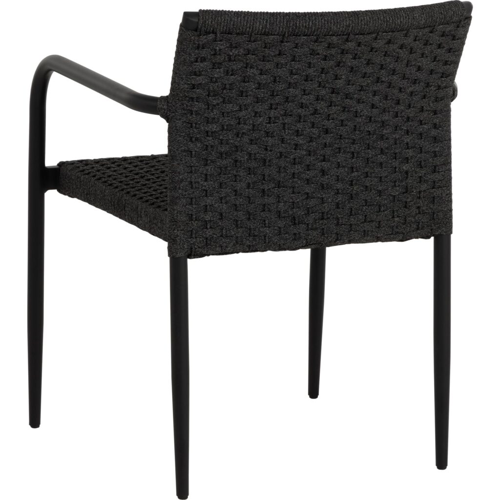 Casella Stackable Dining Armchair - Black - Dark Grey - Image 8