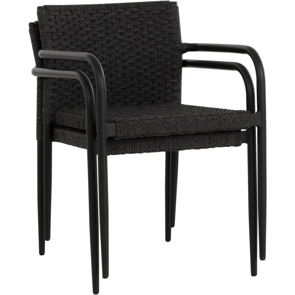 Casella Stackable Dining Armchair - Black - Dark Grey - Image 9