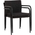 Casella Stackable Dining Armchair - Black - Dark Grey 112066 112066 CASELLA STACKABLE DINING ARMCHAIR BLACK DARK GREY 24