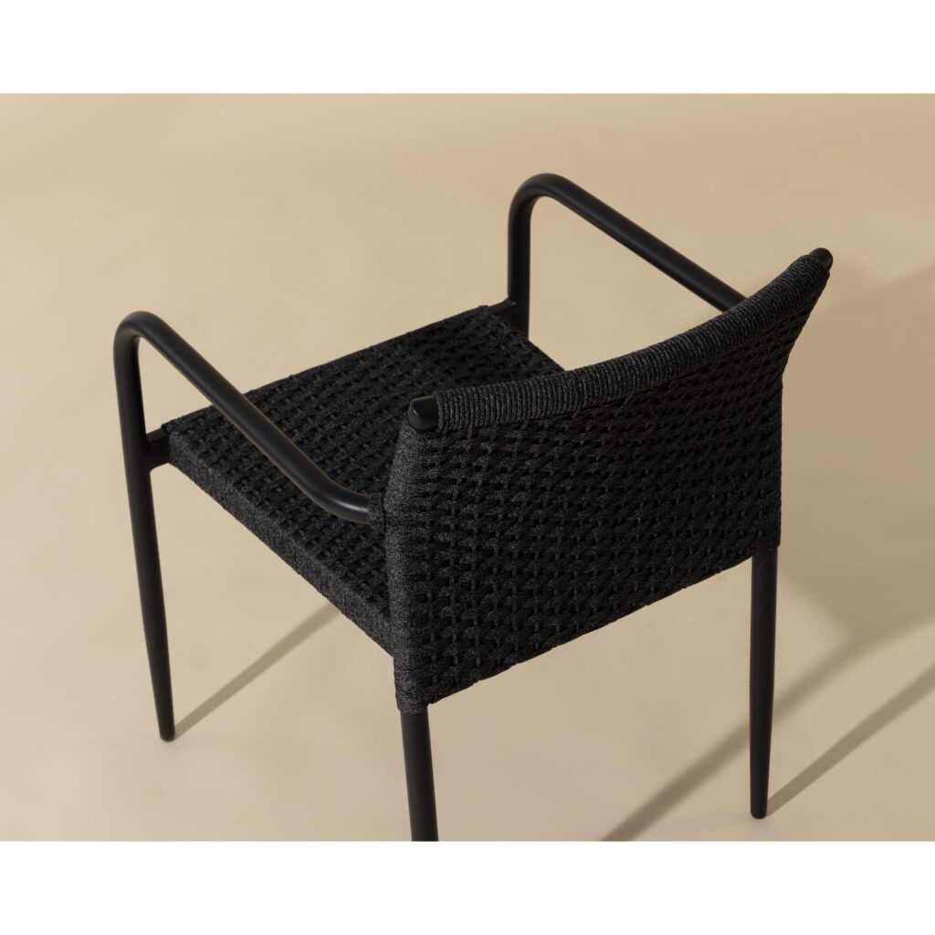 Casella Stackable Dining Armchair - Black - Dark Grey - Image 4