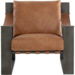 Berke Lounge Chair - Gunmetal - Tan Leather 112075 112075 BERKE LOUNGE CHAIR GUNMETAL TAN LEATHER 21