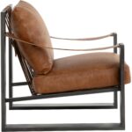 Berke Lounge Chair - Gunmetal - Tan Leather 112075 112075 BERKE LOUNGE CHAIR GUNMETAL TAN LEATHER 22