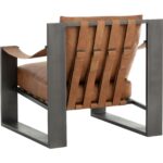 Berke Lounge Chair - Gunmetal - Tan Leather 112075 112075 BERKE LOUNGE CHAIR GUNMETAL TAN LEATHER 23