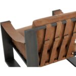 Berke Lounge Chair - Gunmetal - Tan Leather 112075 112075 BERKE LOUNGE CHAIR GUNMETAL TAN LEATHER 26