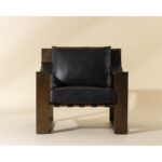 Berke Lounge Chair - Antique Bronze - Charcoal Black Leather 112076 112076 BERKE LOUNGE CHAIR ANTIQUE BRONZE CHARCOAL BLACK LEATHER 1