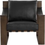 Berke Lounge Chair - Antique Bronze - Charcoal Black Leather 112076 112076 BERKE LOUNGE CHAIR ANTIQUE BRONZE CHARCOAL BLACK LEATHER 21