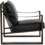 Berke Lounge Chair - Antique Bronze - Charcoal Black Leather 112076 112076 BERKE LOUNGE CHAIR ANTIQUE BRONZE CHARCOAL BLACK LEATHER 22
