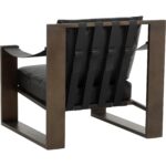 Berke Lounge Chair - Antique Bronze - Charcoal Black Leather 112076 112076 BERKE LOUNGE CHAIR ANTIQUE BRONZE CHARCOAL BLACK LEATHER 23