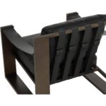 Berke Lounge Chair - Antique Bronze - Charcoal Black Leather 112076 112076 BERKE LOUNGE CHAIR ANTIQUE BRONZE CHARCOAL BLACK LEATHER 26