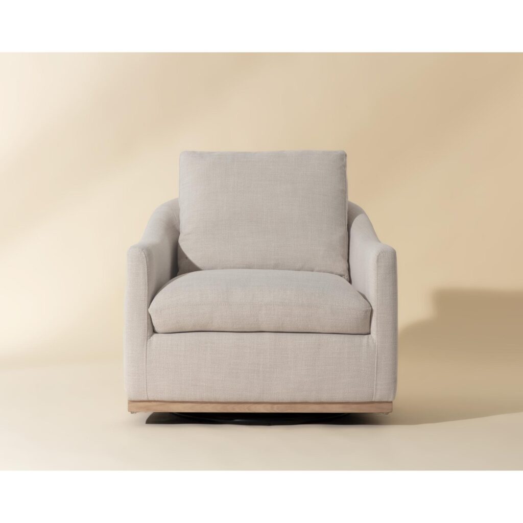 Corbin Swivel Lounge Chair - Effie Linen - Image 2