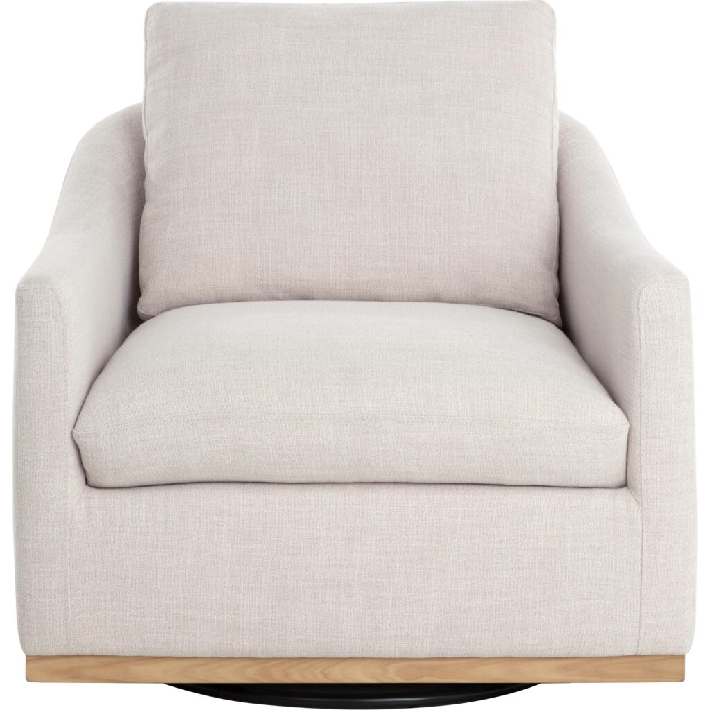 Corbin Swivel Lounge Chair - Effie Linen - Image 5