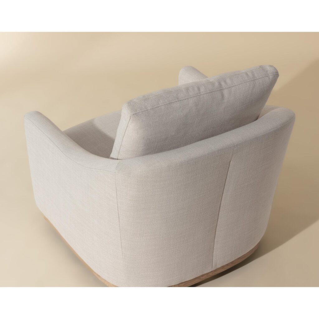 Corbin Swivel Lounge Chair - Effie Linen - Image 3