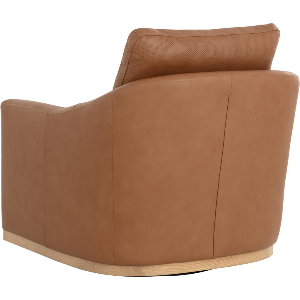 Corbin Swivel Lounge Chair - Aline Butternut Leather - Image 7