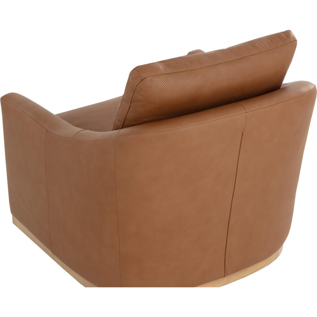 Corbin Swivel Lounge Chair - Aline Butternut Leather - Image 8