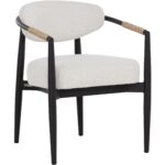 Marita Dining Armchair - Black - Louis Cream 112101 112101 MARITA DINING ARMCHAIR BLACK LOUIS CREAM 20