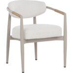 Marita Dining Armchair - Greige - Louis Cream 112102 112102 MARITA DINING ARMCHAIR GREIGE LOUIS CREAM 20