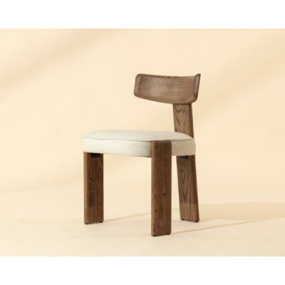 Horton Dining Chair - Warm Brown - Geralt Linen