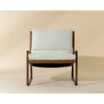 Zancor Lounge Chair - Antique Brass - Geralt Linen / Tan Leather 112110 112110 ZANCOR LOUNGE CHAIR ANTIQUE BRASS GERALT LINEN TAN LEATHER 1