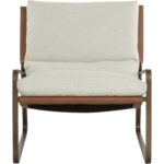 Zancor Lounge Chair - Antique Brass - Geralt Linen / Tan Leather 112110 112110 ZANCOR LOUNGE CHAIR ANTIQUE BRASS GERALT LINEN TAN LEATHER 21