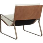 Zancor Lounge Chair - Antique Brass - Geralt Linen / Tan Leather 112110 112110 ZANCOR LOUNGE CHAIR ANTIQUE BRASS GERALT LINEN TAN LEATHER 23