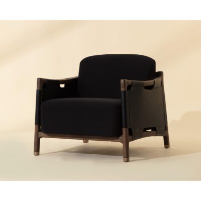 Calloway Lounge Chair - Antique Brown - Abbington Black / Onyx Leather