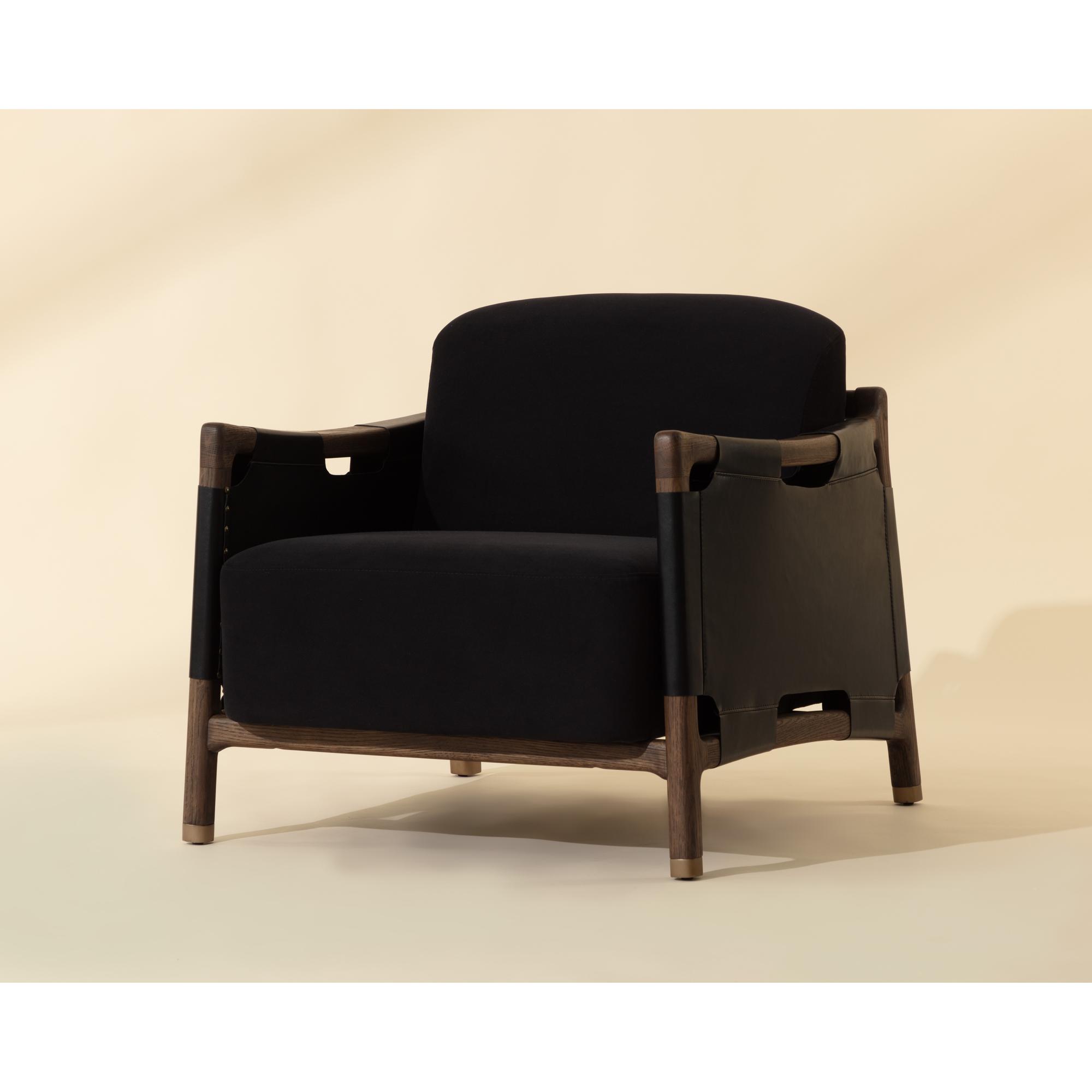 Calloway Lounge Chair - Antique Brown - Abbington Black / Onyx Leather 1 Calloway Lounge Chair - Antique Brown - Abbington Black / Onyx Leather