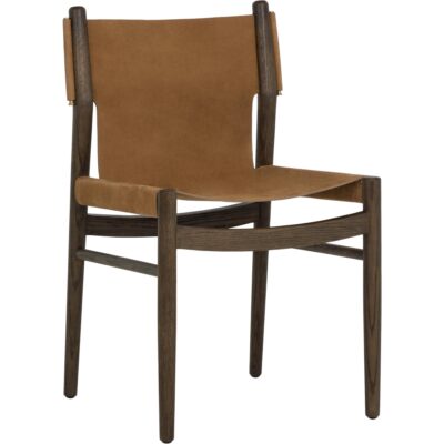Argus Dining Chair - Nubuck Caramel Leather 112137 112137 ARGUS DINING CHAIR NUBUCK CARAMEL LEATHER 20