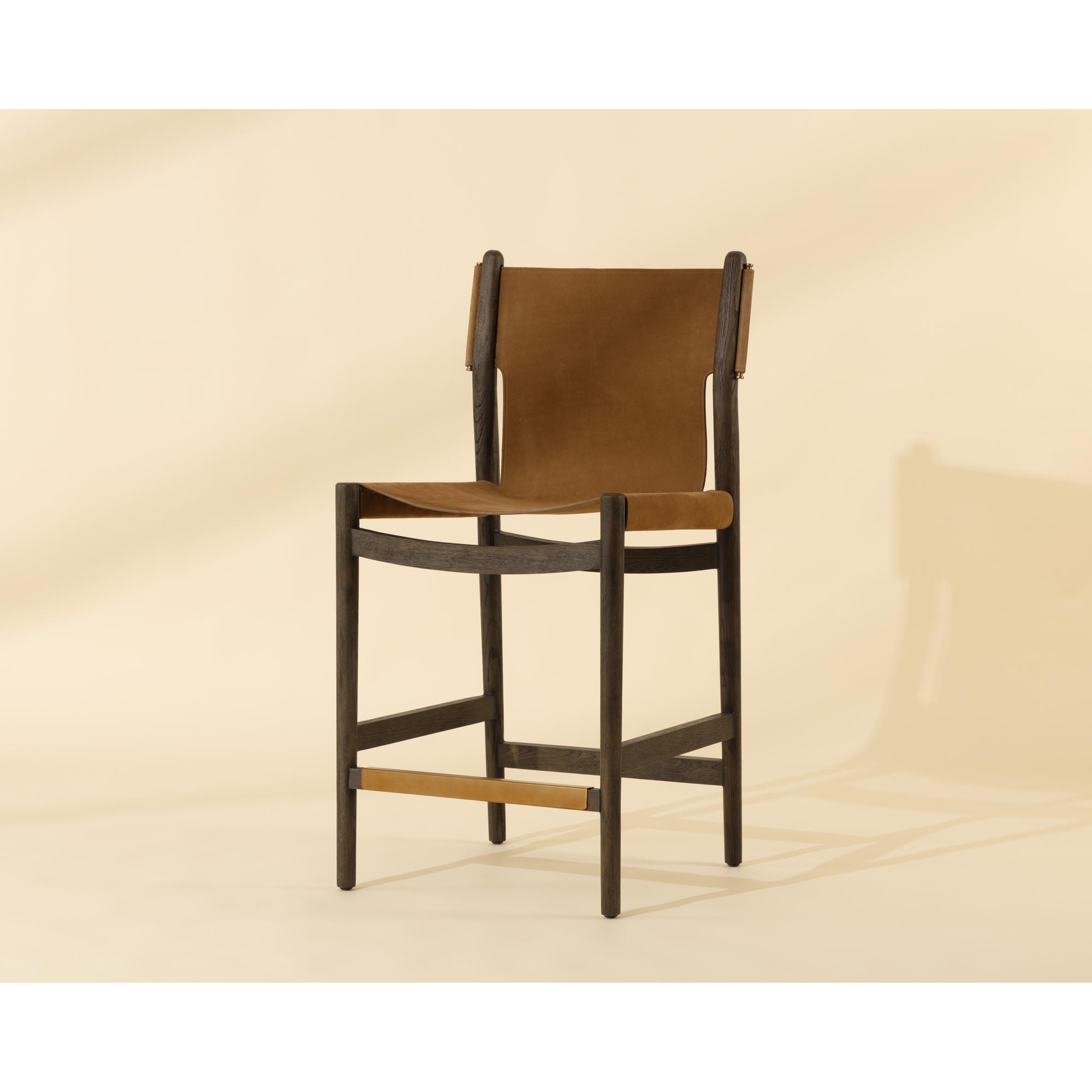 Argus Counter Stool - Nubuck Caramel Leather 1 Argus Counter Stool - Nubuck Caramel Leather