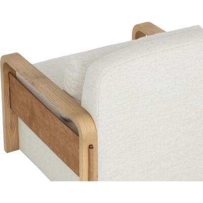 Otso Swivel Lounge Chair - Geralt Linen / Nubuck Tan Leather 112142 112142 OTSO SWIVEL LOUNGE CHAIR GERALT LINEN NUBUCK TAN LEATHER 26