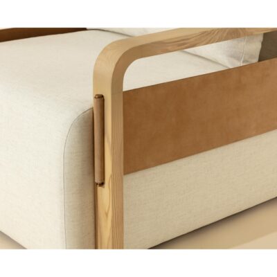 Otso Swivel Lounge Chair - Geralt Linen / Nubuck Tan Leather 112142 112142 OTSO SWIVEL LOUNGE CHAIR GERALT LINEN NUBUCK TAN LEATHER 7