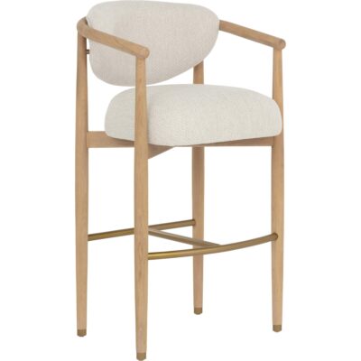 Sigrid Barstool - Light Oak - Monument Oatmeal 112154 112154 SIGRID BARSTOOL LIGHT OAK MONUMENT OATMEAL 20